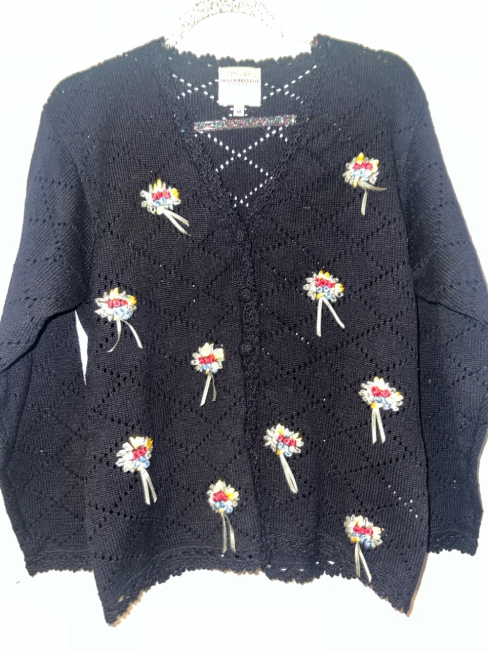 Vintage 1994 Susan Bristol cardigan sweater woman size medium